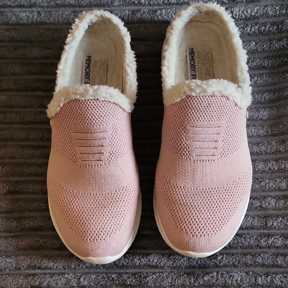 Women's SKECHERS AIR COOLED MEMORY FOAM Pink Slip-On Shoes
